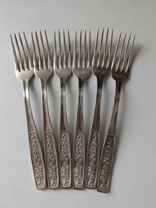 Widelce obiadowe, 6 szy,  PRL, vintage