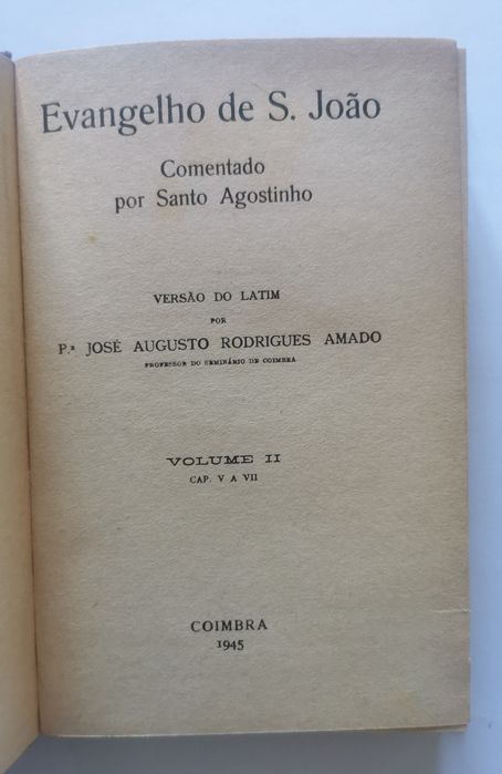 SANTO AGOSTINHO - Evangelho de S. João (comentado) - Coleção completa em 5 VOLUMES