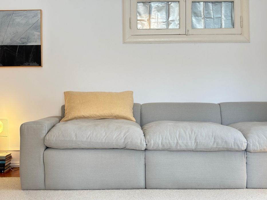 Sofá modular em linho lavado – feito à medida