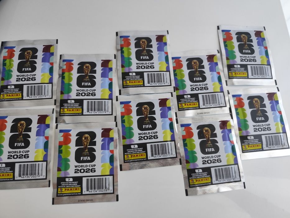 Conjunto 10 saquetas de cromos selados  do mundial 2026 da Panini