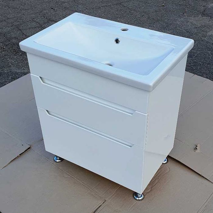 Тумба с выдвижными ящиками + прямоугольный умывальник. Новый комплект.