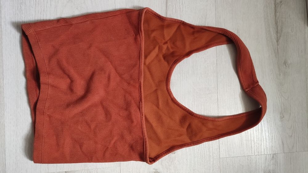 Crop top pomarańczowy S 65% bawełny zakładany na kark