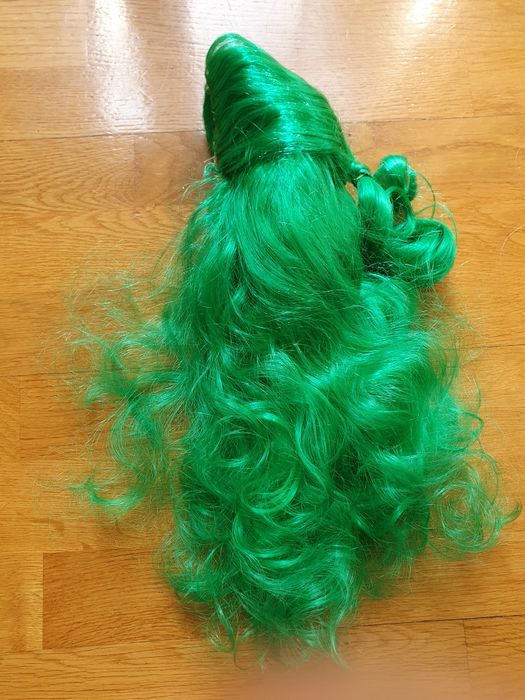 Peruka  zielona z kucykiem przebranie cosplay Halloween  karnawal