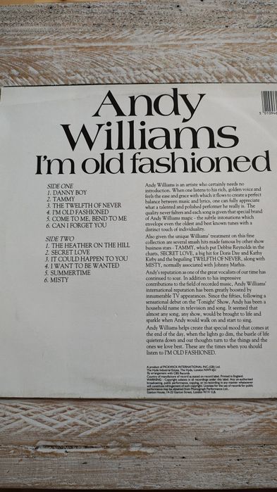 Andy Williams. I'm old fashioned. Winyl. Vg