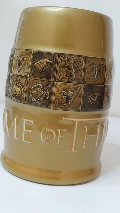 Game of thrones Tankard With Galaxic Glaze Sigils.