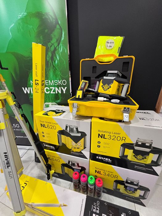 Nivel System Niwelator laserowy NL320 R lata statyw RD300 Nowy faktura + Dalmierz HDM Little Friend