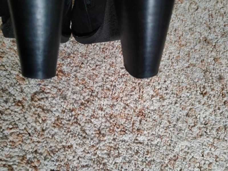 Buty big star na obcasie botki 37 czarne zamszowe frędzle boho