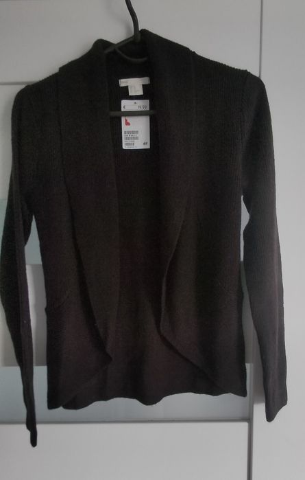 Czarny sweter kardigan XS nowy H &M