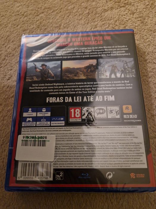 Red Dead Redemption 1 Remastered PS4 novo e selado