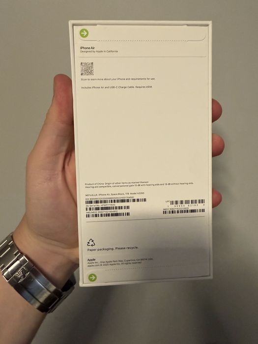 Apple iPhone 17 Air 1TB. (Space Black)