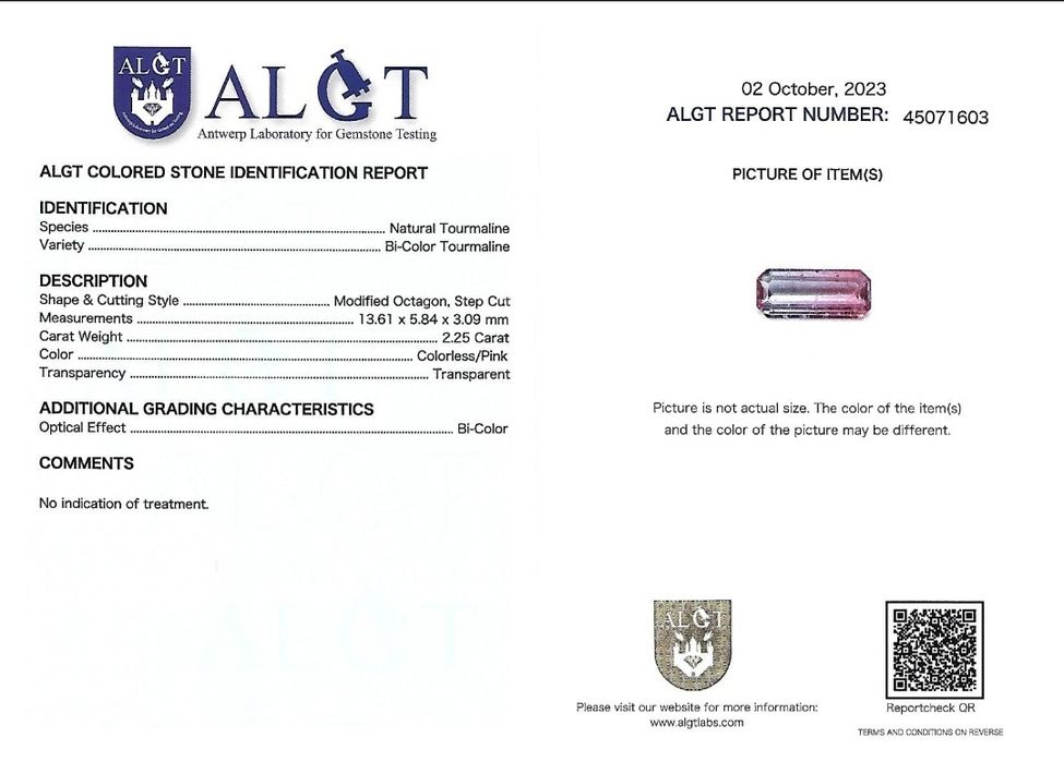 Belíssima Turmalina Bicolor, Pedra Preciosa