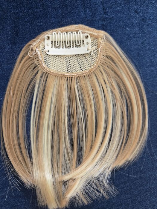 Doczepiana sztuczna grzywka jasny blond nowa