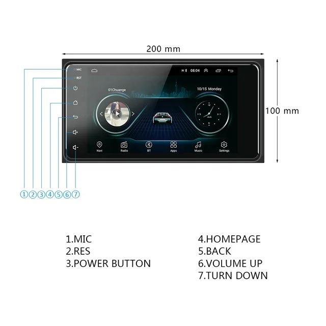 Rádio android 7 polegadas Toyota Corolla WiFi Touch GPS Bluetooth NOVO