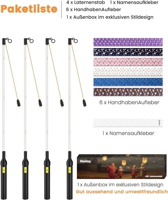 4-częściowy elektroniczny kijek do latarni LED