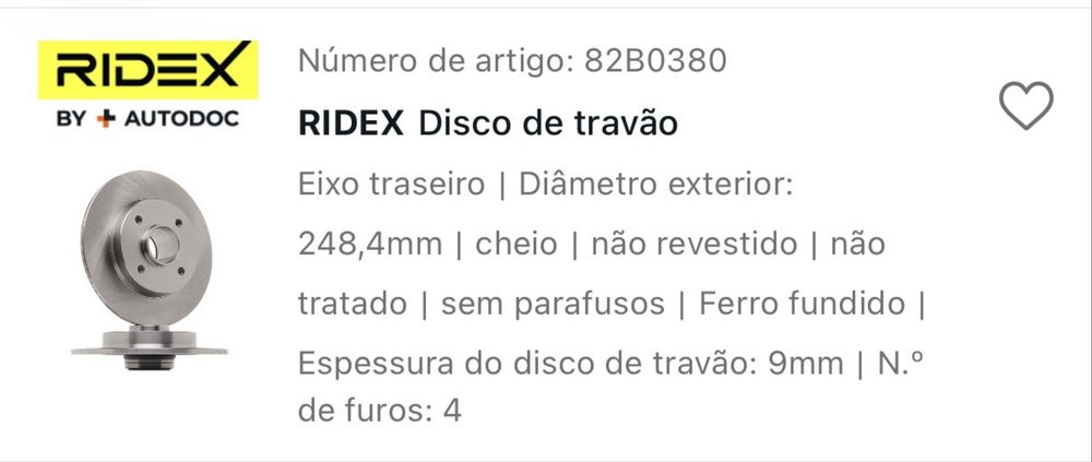 Discos e calços Citroen