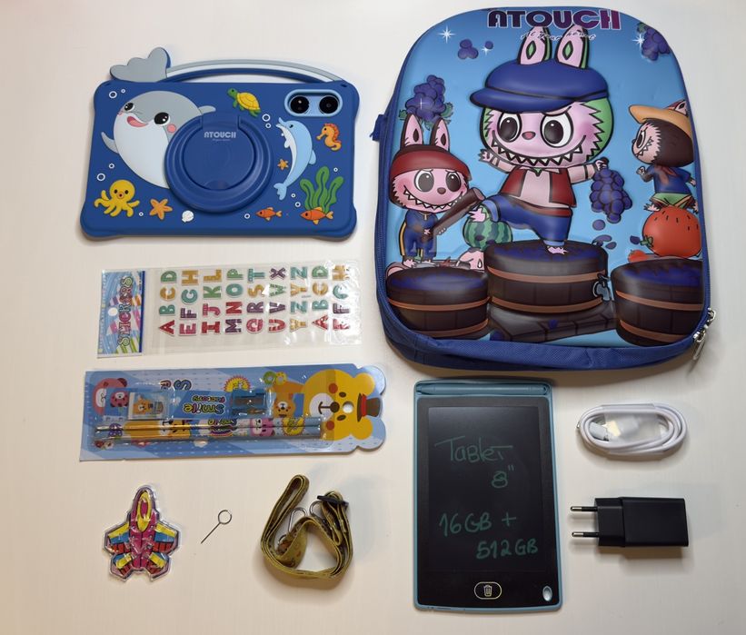 (NOVOS) Tablet + Mochila Labubu 8" Android Criança 512GB capa protetor