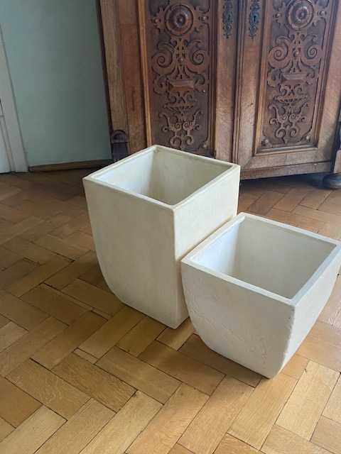 2 szt. DUŻE OSŁONKI  na donice komplet donice jasne ecru