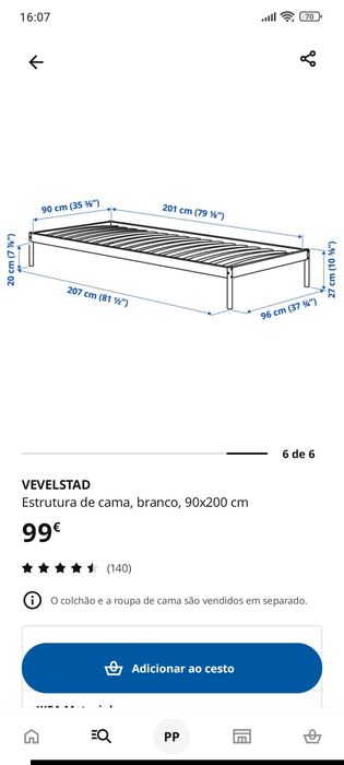 Estrutura cama solteiro ikea