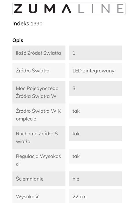 Kinkiet Zuma Line 1390 SIMPLE LED - oryginał