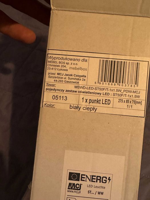 LED 1x Stik 50F/T 1,5W biały ciepły podświetlenie witryny szklanej