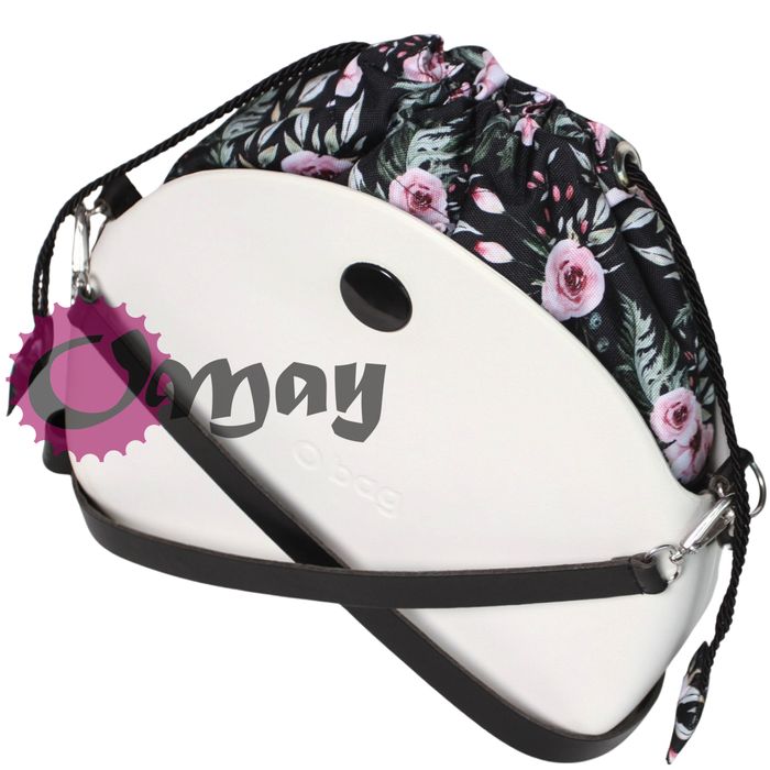 CZARNY organizer OBAG MOON LIGHT worek róże pudrowe 2 kieszenie OMAY