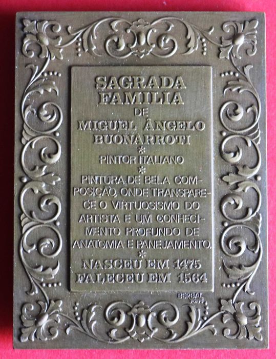 Sagrada Família de Miguel Ângelo medalha de Baltazar