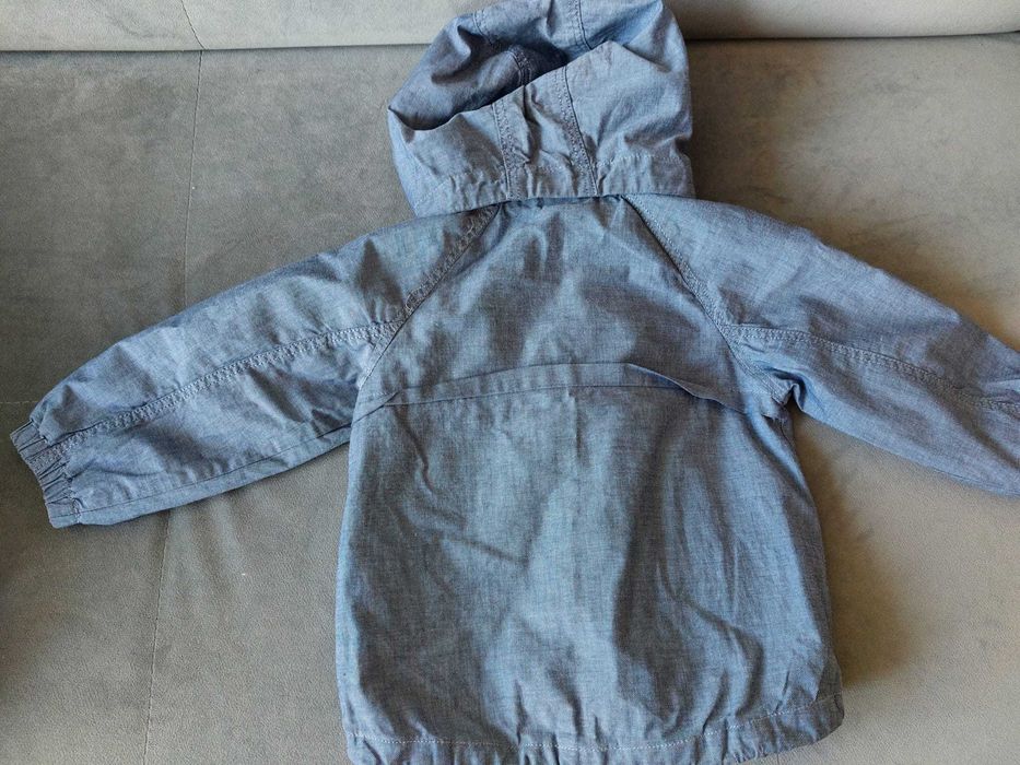 Kurtka cienka bawełniana z podszewką i kapturem (H&M) rozm.80