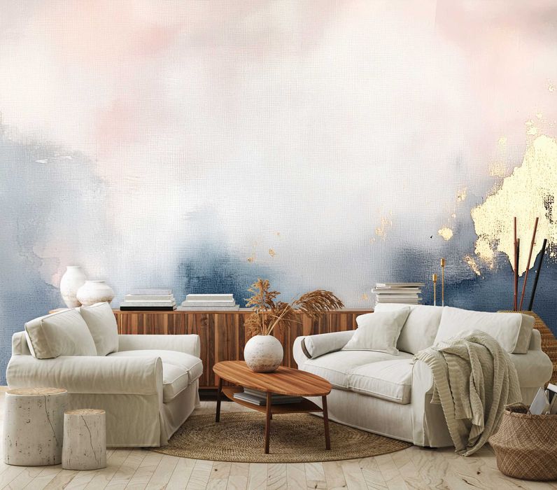 Fototapeta Jak Malowana Obraz Róż Granat Złoto Płótno Sztuka 3D + KLEJ