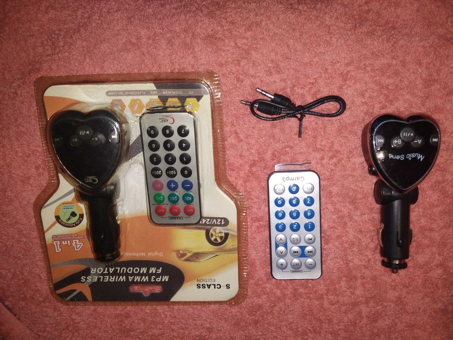 Магнітола для автомобіля, мото аудиосистема с aux кабелем FM-модулятор