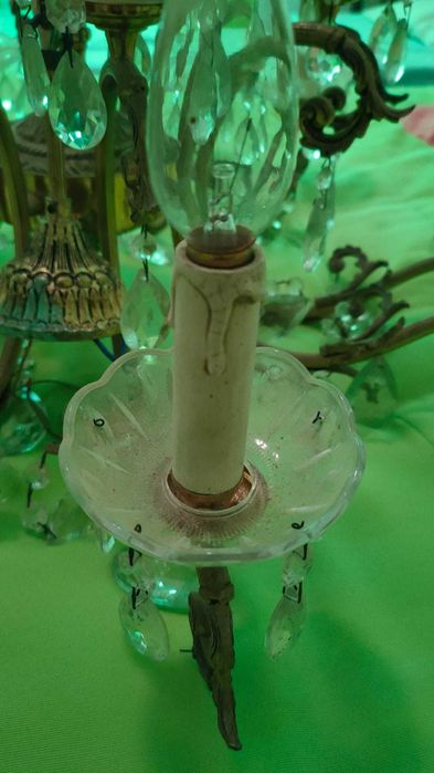 Candeeiro Lustre de Cristal | Candelabro Cristal Antigo