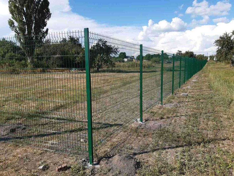 Огорожа паркан 3D сітка ПВХ зелена сіра коричнева