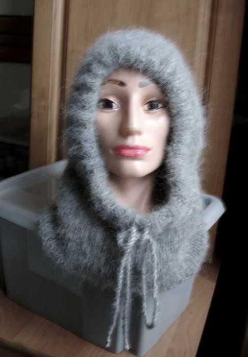 szary kaptur balaclava alpaka jedwab moher