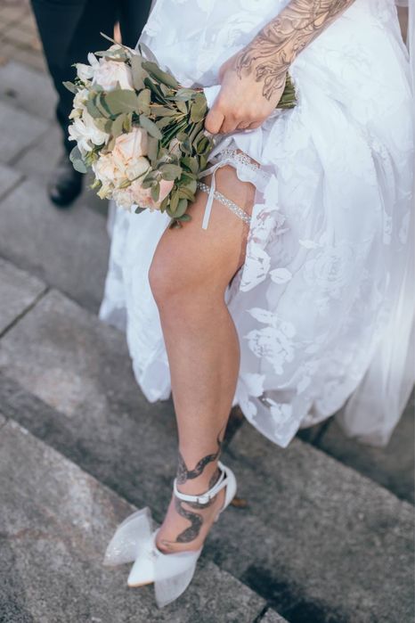 Туфли свадебные белые с бантами 37 размер