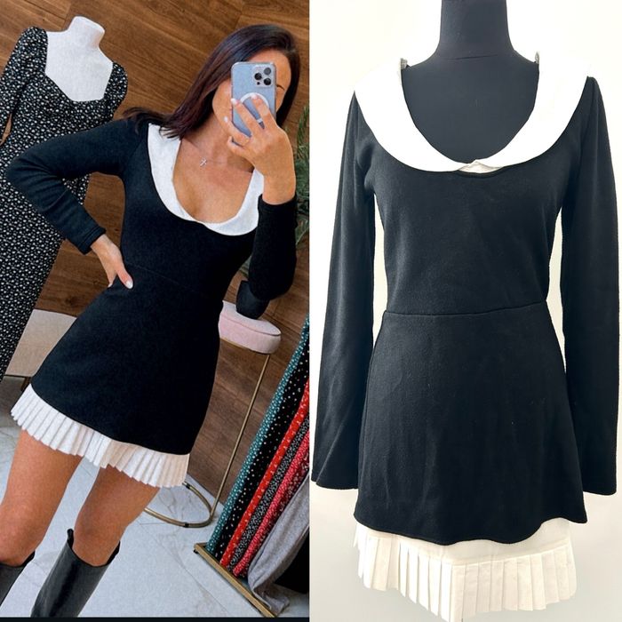 ANNA BRAIM сукня плаття чорне з білим