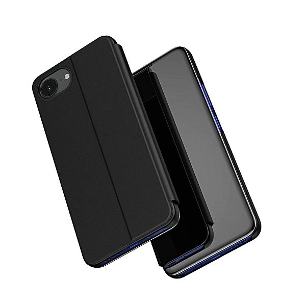 Etui Clear View Case na iPhone 16e pokrowiec z klapką - czarne