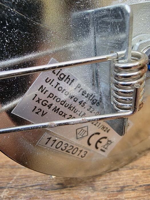 Lampki sufitowe halogen szklane, punktowe.