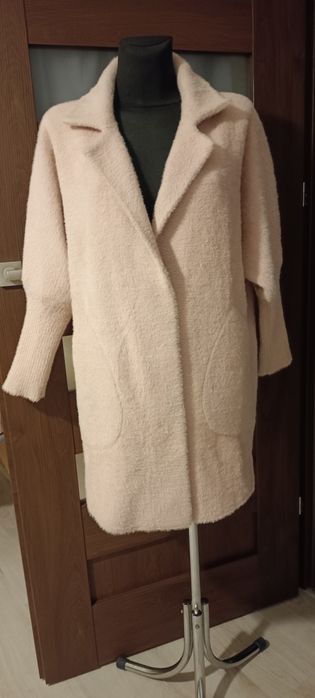 Sweter rozpinany z alpaki jak płaszczyk