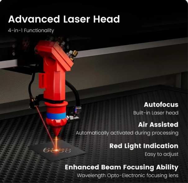 Laser de gravar e corte MONPORT 602 CO2 com autofocus Usado