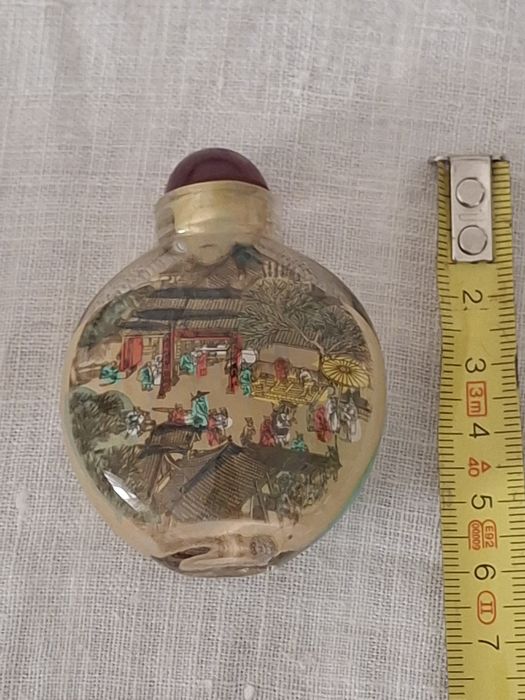 Frasco de rapé ou snuff bottle em vidro