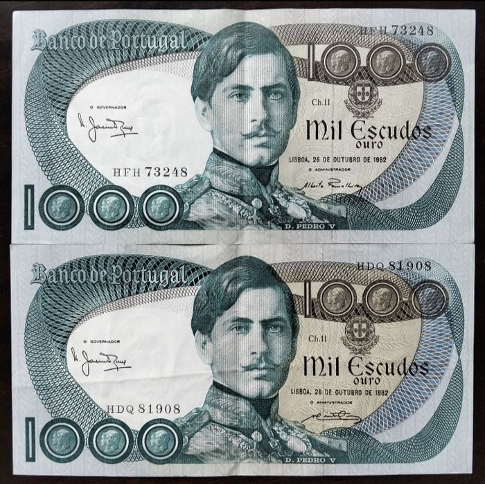 Lote 2 Notas 1000$ 1982 Estado Belas