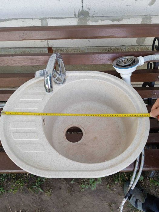 Мийка з кварц.піску+змішувач+сифон