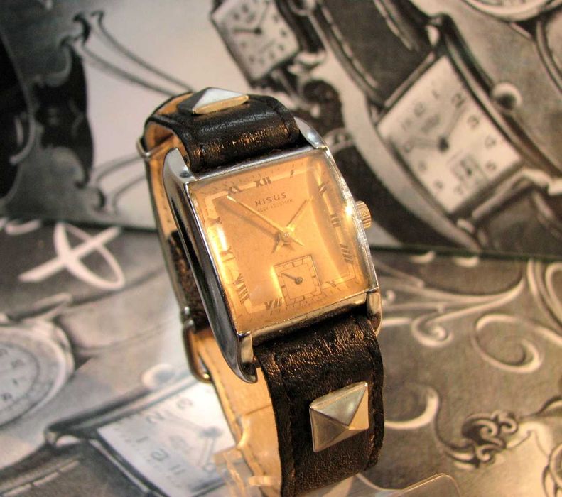 Zegarek WW2 NISUS HELVETIA  /LONGINES/ 15 Jewels  TANK design Swiss