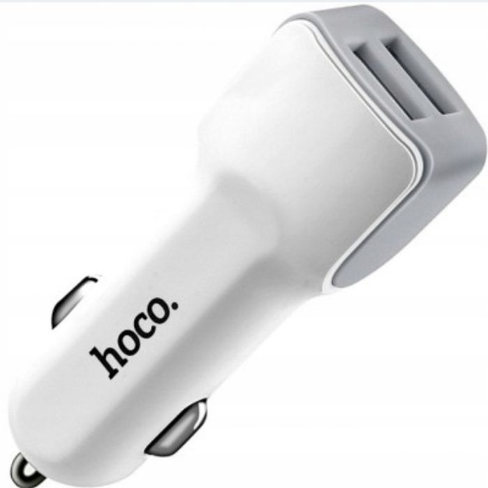 Biała ładowarka samochodowa 2x USB + gratis kabel USB do iPhone