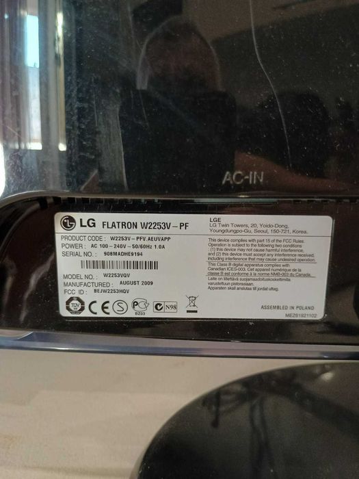 Продам монітор в гарному стані  22 LG Flatron W2253V