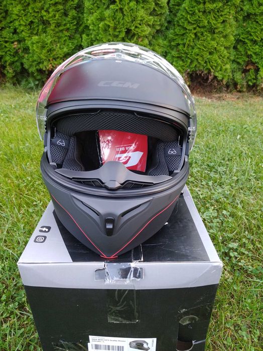 Kask CGM motocyklowy 568X BER CITY Grafite Rosso roz. L