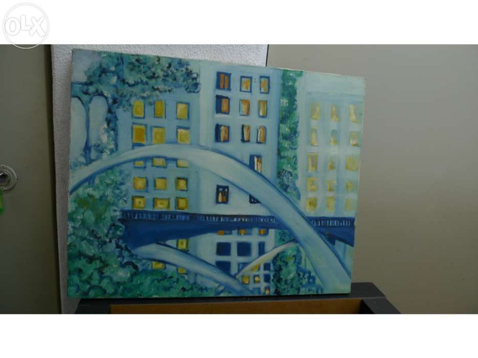 Duas telas pintadas sem molduras