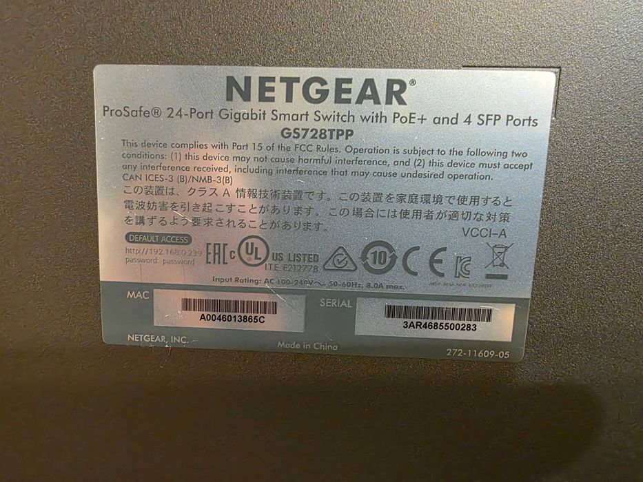 Switch Netgear ProSafe GS728TPP: 24 Portas Gigabit PoE+, 4 Portas SFP