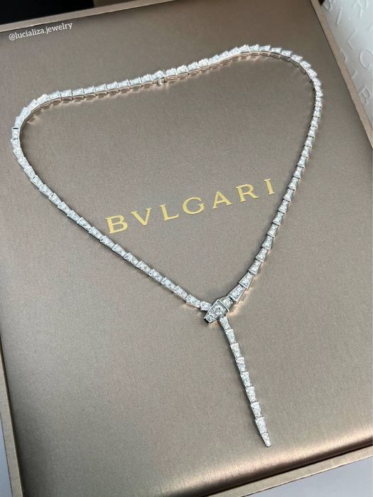 Золоте кольє в стилі булгарі з діамантами 8.50ct