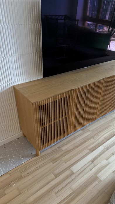 Komoda duża drewniana Ażurowe drzwiczki lamele