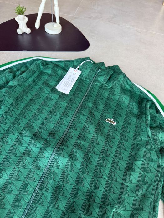 Зелена зіпка Lacoste Monogram та блискавкою